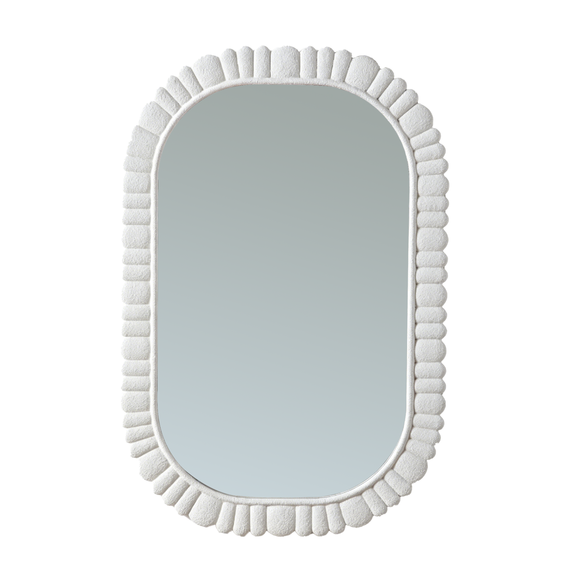 24"x36" Oval Scalloped Wall Mirror