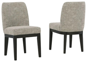Burkhaus - Dining UPH Side Chair (Set of 2) - Beige / Dark Brown - Best Buy Furniture