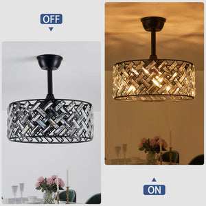 18'' Crystal Cage Ceiling Fan with Remote Control
