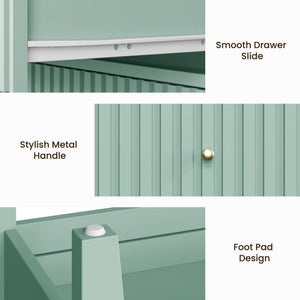 Fluted Nightstand With 2 Drawers