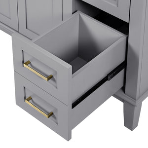 Modern Bathroom Vanity With Ceramic Sink, Soft Close Storage Cabinet