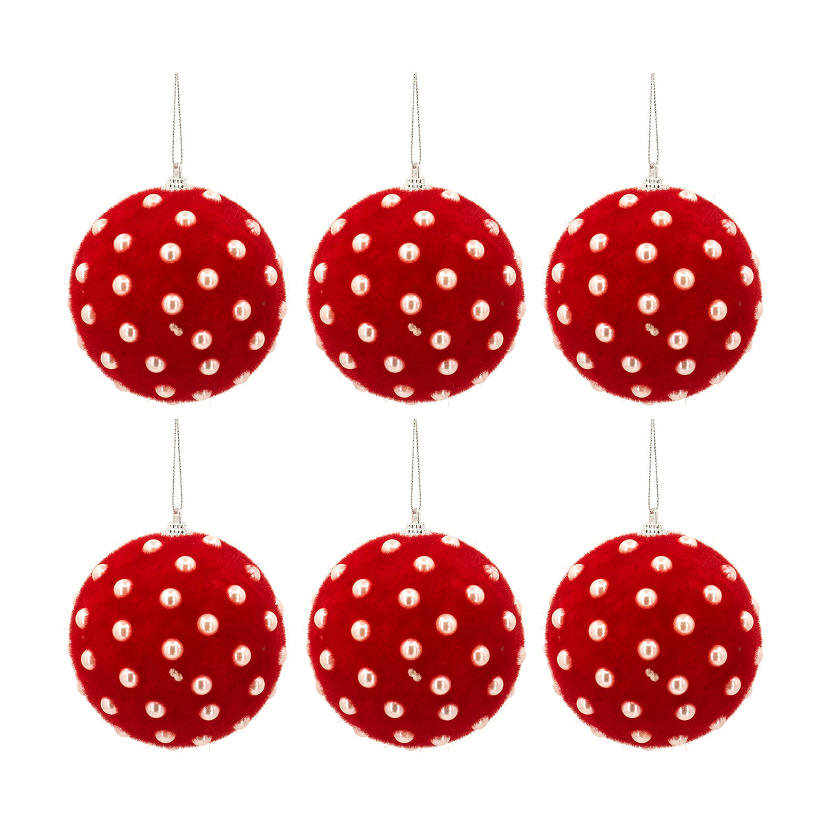 D3.9" Christmas Ball Ornaments, Set of 6
