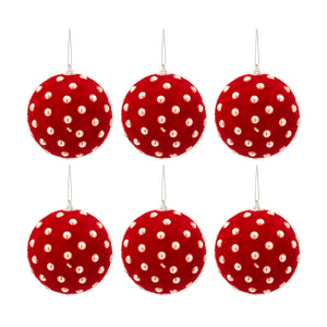 D3.9" Christmas Ball Ornaments, Set of 6