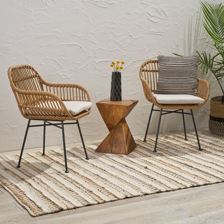 Outdoor Rattan Accent Chair With Metal Legs - Best Buy Furniture