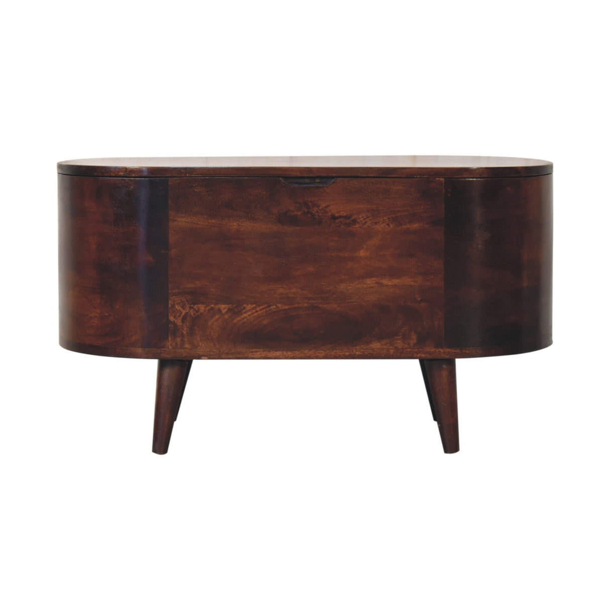 Solid Wood Light Rounded Lid-up Blanket Box