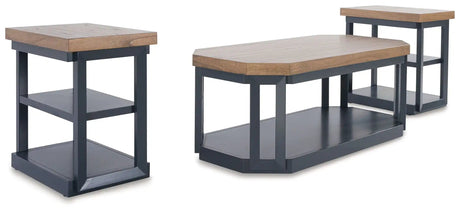 Landocken - Occasional Table Set (Set of 3) - Brown / Blue - Best Buy Furniture