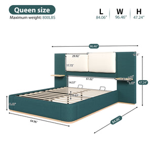 Queen Size Upholstered Platform Bed with Panel