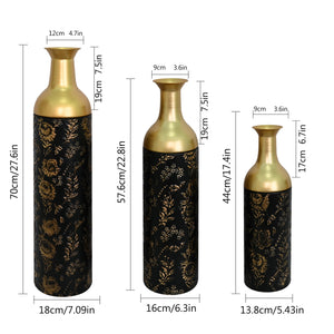 Decorative Metal Vases Set of 3