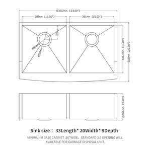 Farmhouse Double Bowl Sink With 50/50 Layout