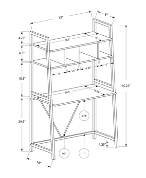 Computer Desk For Home Office, Laptop, Leaning, Storage Shelves, Contemporary & Modern - White - Best Buy Furniture