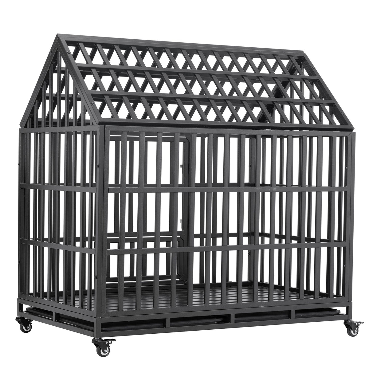 Heavy Duty Dog Crate Lockable Wheels