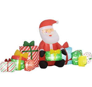 Inflatable Santa Claus And Gift Boxes Outdoor Display