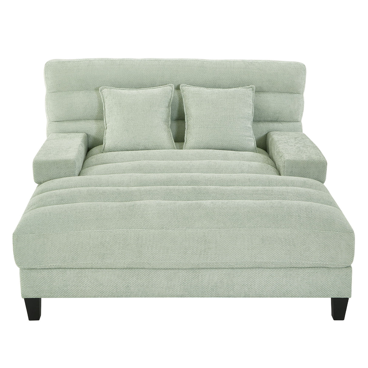Chaise Bed Lounge Sofa Chair With Adjustable Backrest And LED Light Strip