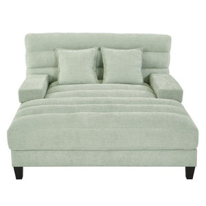 Chaise Bed Lounge Sofa Chair With Adjustable Backrest And LED Light Strip