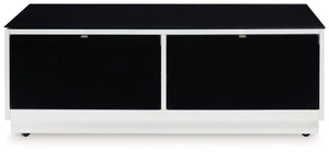 Gardoni - Rectangular Cocktail Table - White / Black - Best Buy Furniture