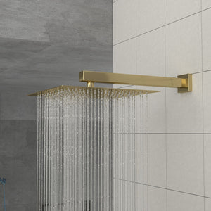 Dual Shower Head System With 12" Square Rain Shower And Rough In Valve