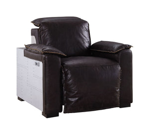 Misezon - Top Grain Leather Power Motion Recliner - Dark Brown - Best Buy Furniture