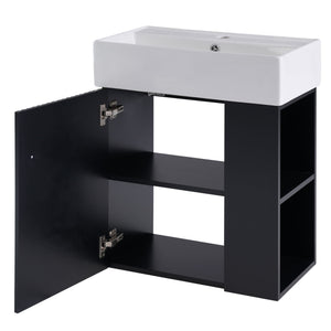 Modern Floating Bathroom Vanity With Ceramic Basin Perfect For Small Bathrooms