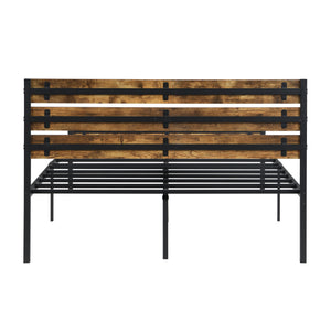 Full Size Bed Frame with Wood Headboard