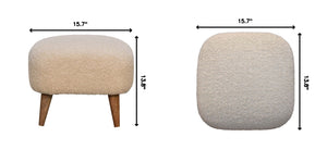 Square Footstool - Cream