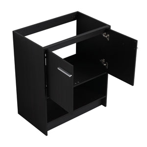 Modern Bathroom Vanity With Ceramic Sink, Freestanding Cabinet, Soft Closing Doors