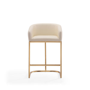 Mid-Century Modern Stool With Steel Base
