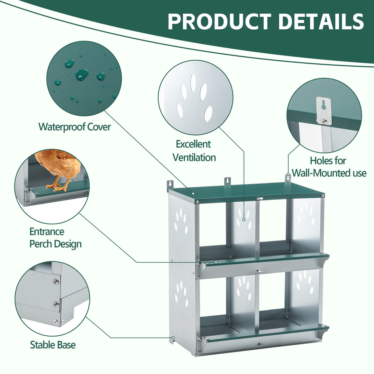 4 Compartment Chicken Nesting Boxes