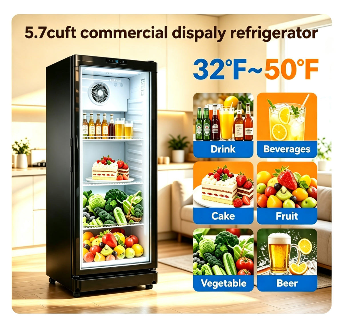 5.7 Cu.Ft Commercial Beverage Cooler