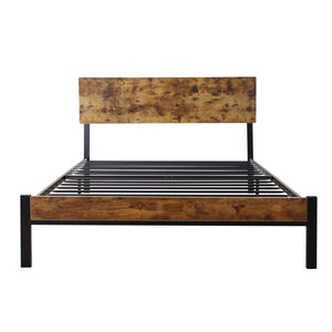 Modern Twin Size Metal Bed Frame Sturdy System Metal & Wood - Black