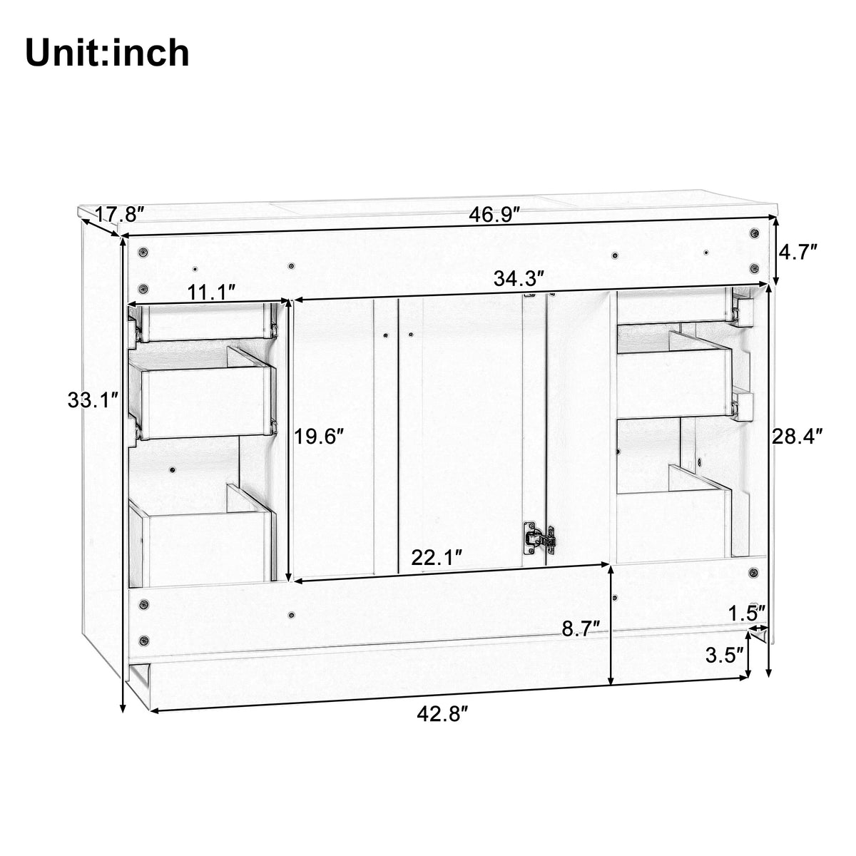 48'' Classic Bathroom Vanity Cabinet