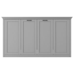Twin Size Murphy Bed With Cabinet Storage - Gray
