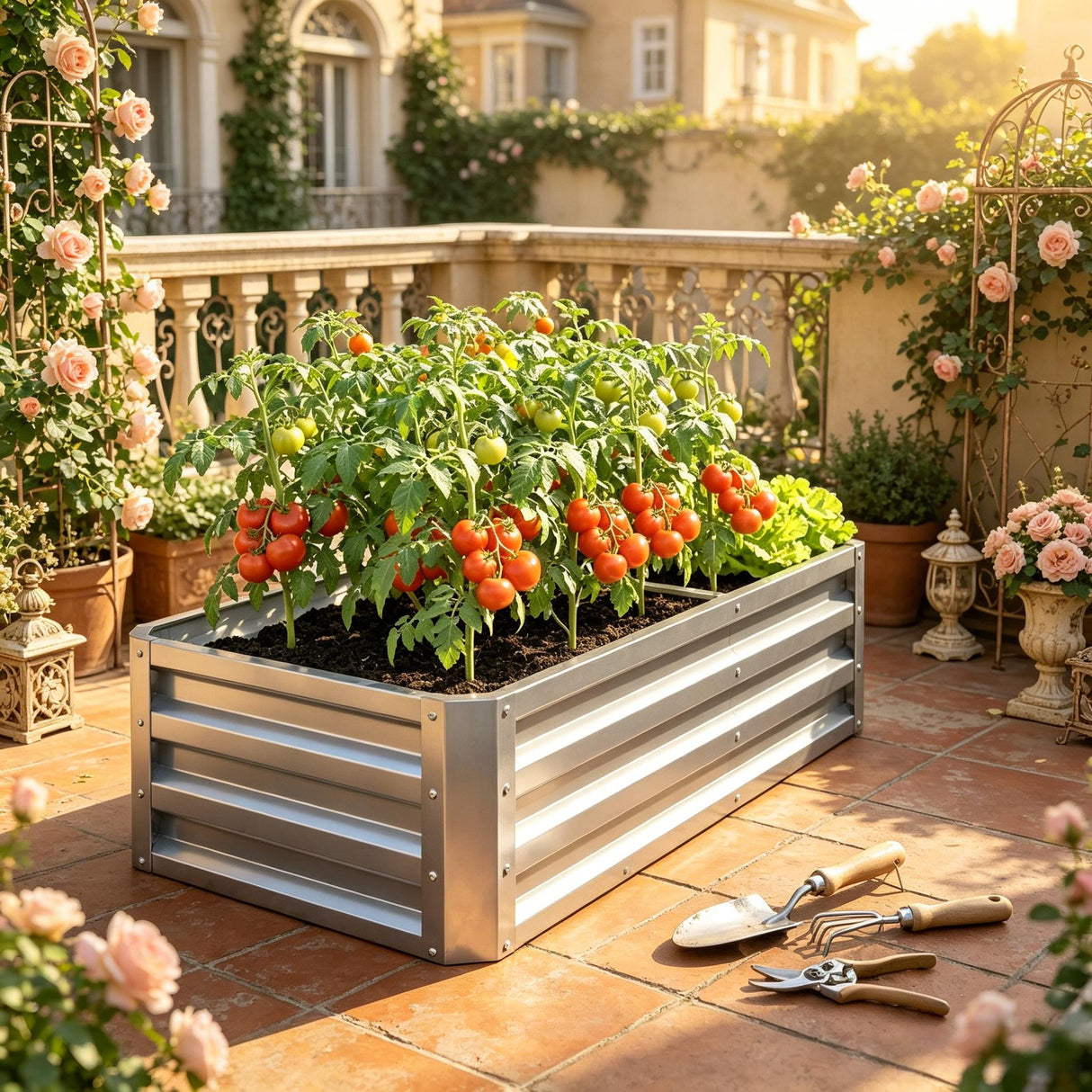 Galvanized Raised Garden Bed, 4' x 2' x 1'