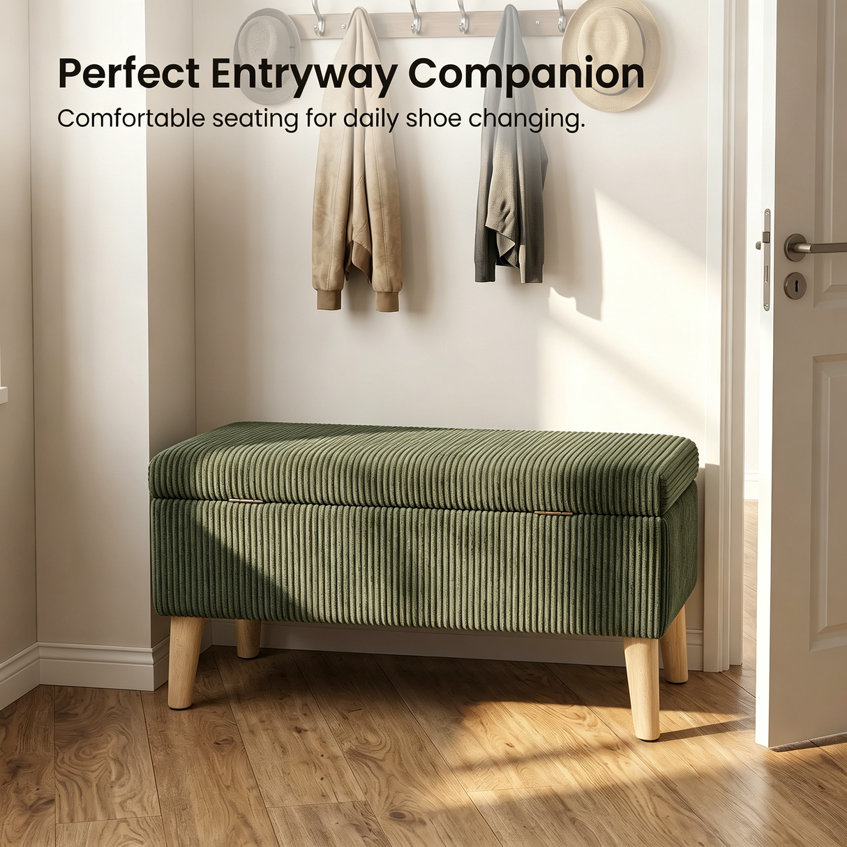 32 Inch Wide Olive Ottoman