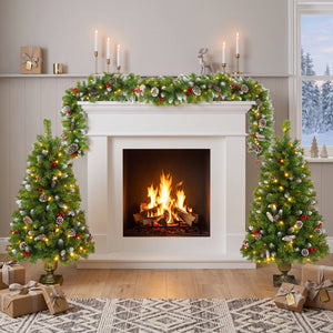 Pre-Lit Xmas Tree Artificial Christmas 3-Piece Set