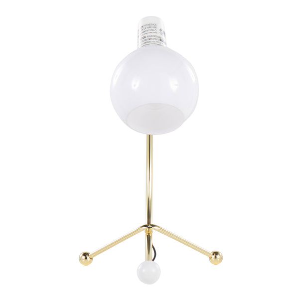 Eileen Contemporary Task Lamp in Gold Metal and White Shade