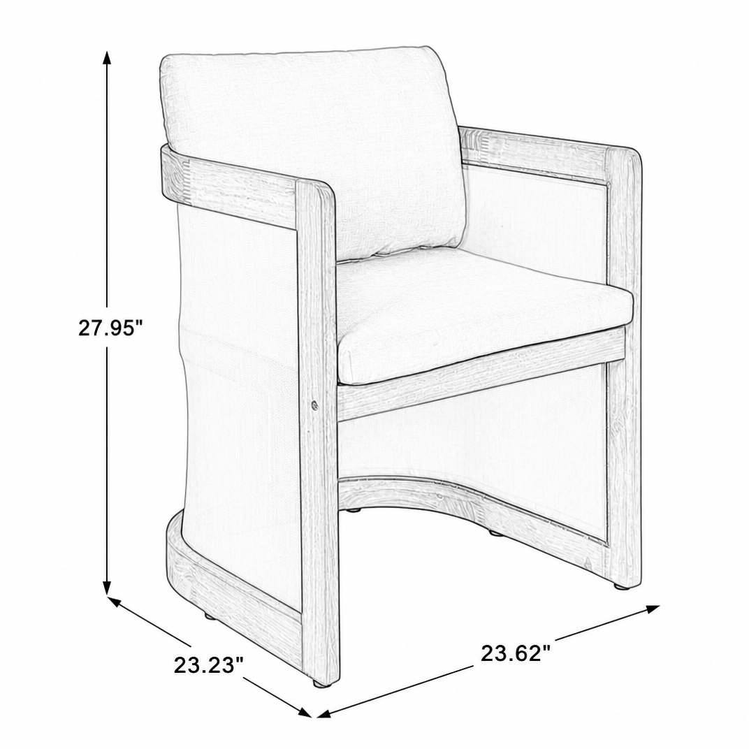 Set of 2 Outdoor Patio Dining Armchairs