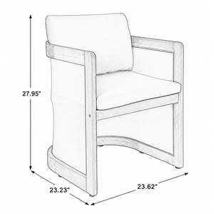 Set of 2 Outdoor Patio Dining Armchairs
