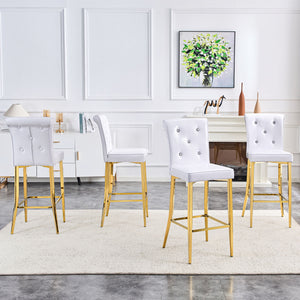 Bar Chairs With Crystal Clasp Design (Set of 2)