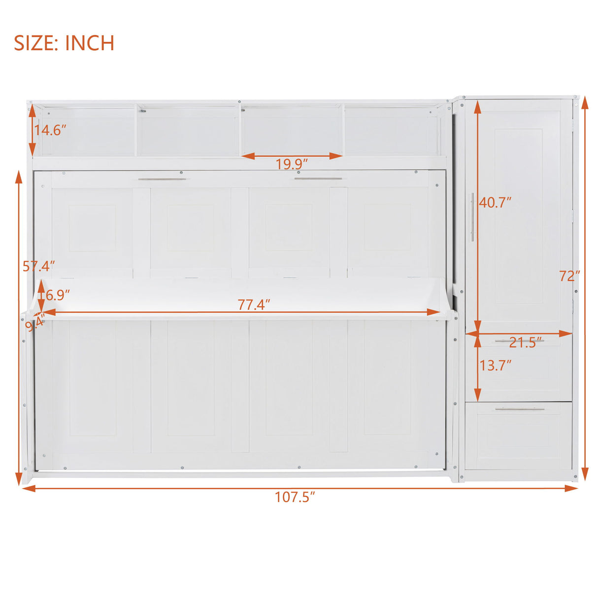 Space Saving Murphy Wall Bed With Closet And Drawers