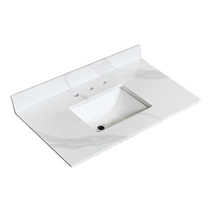 37-Inch Quartz Bathroom Vanity Top