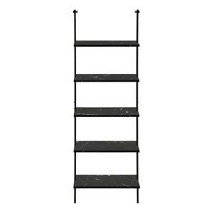 Bookshelf, Bookcase, Etagere, Ladder, 5 Tier, For Office, Marble Look Contemporary & Modern