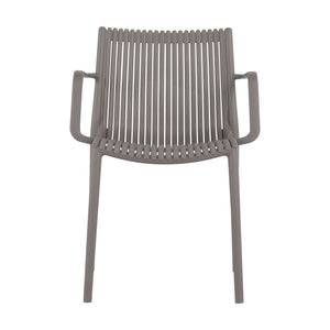 4 Modern Stackable Armchair Matched With Long Table