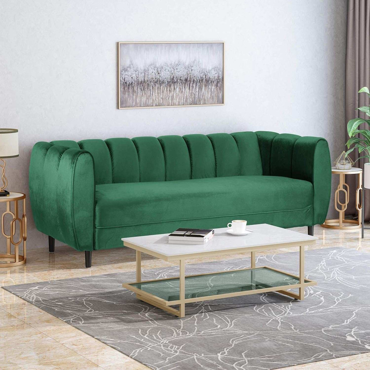 Miranda - Modern Glam Velvet 3 Seater Sofa - Best Buy Furniture