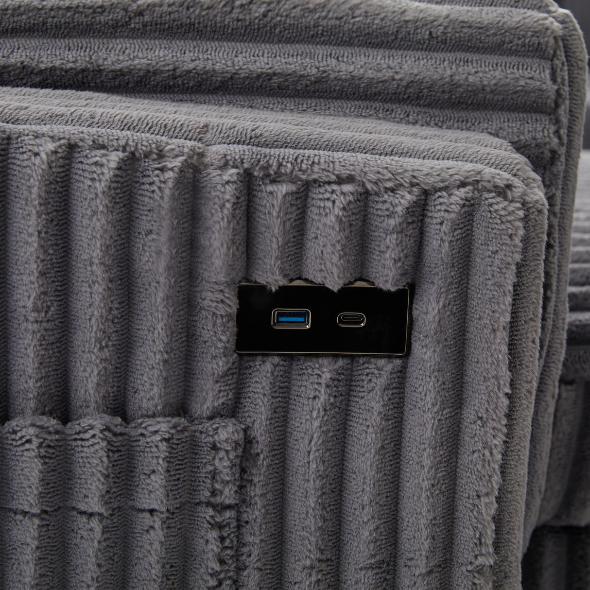 Convertible U-Shaped Sectional Sofa Bed With USB Ports And Storage