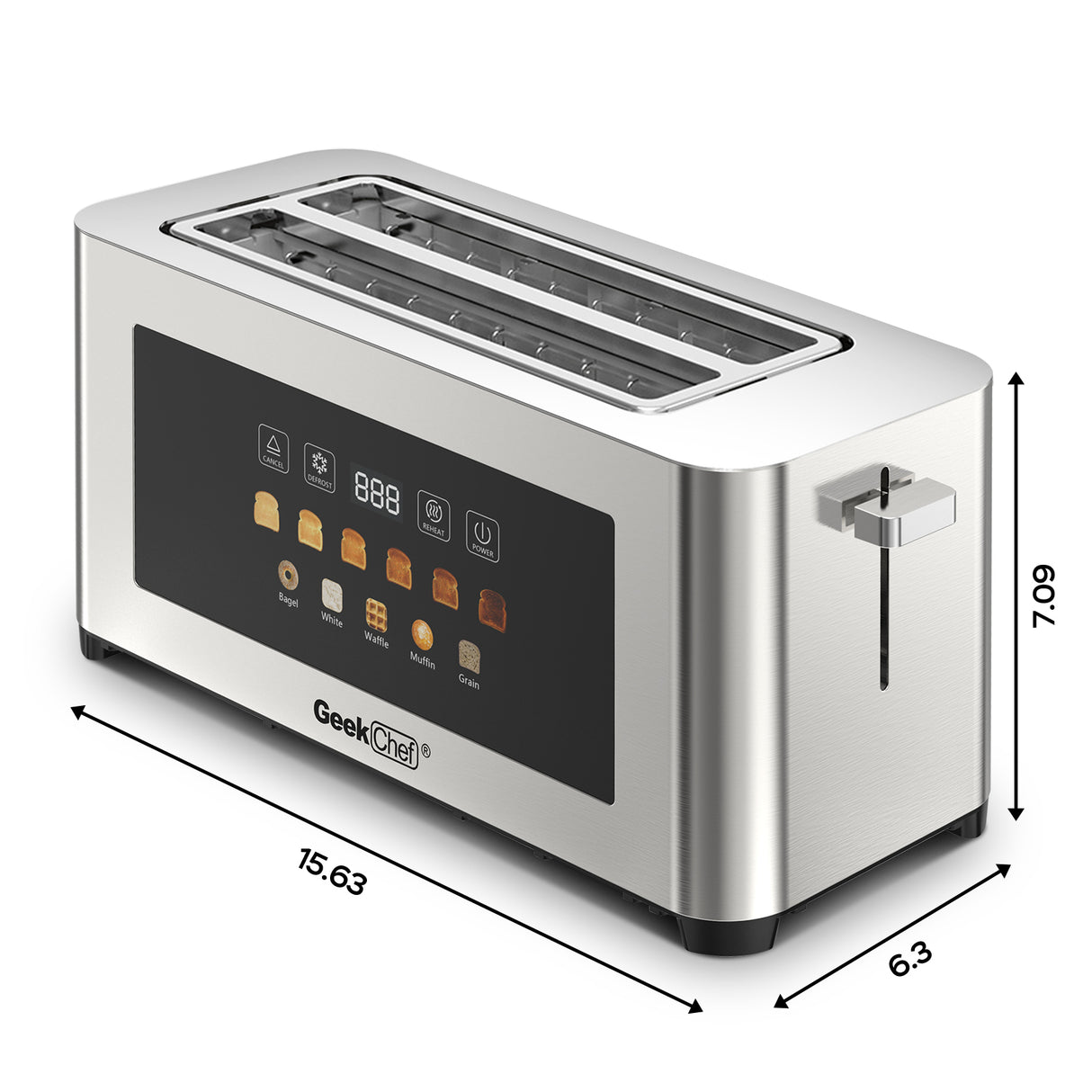 4-Slice Toaster with Extra-Wide Entrance and LED Display