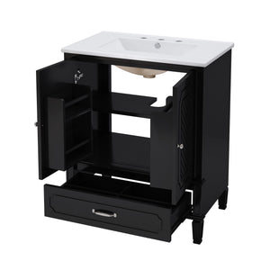 Bathroom Vanity With Sink, Soft Closing Door, Multi Functional Storage