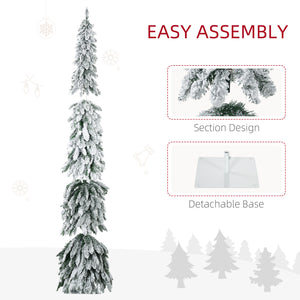 HOMCOM 7ft Tall Prelit Pencil Artificial Christmas Tree