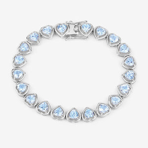 10.50 Carat Genuine Blue Topaz .925 Sterling Silver Bracelet