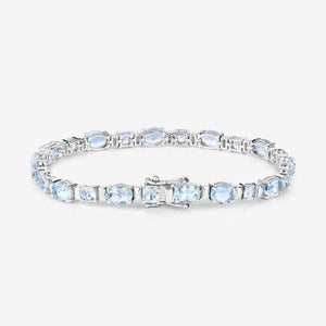 10.06 Carat Genuine Aquamarine .925 Sterling Silver Bracelet
