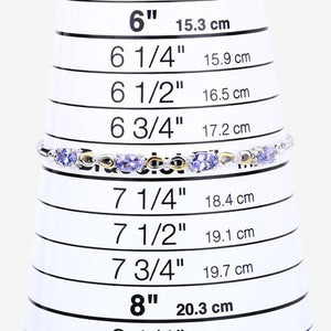 1.81 Carat Genuine Tanzanite and White Topaz .925 Sterling Silver Bracelet